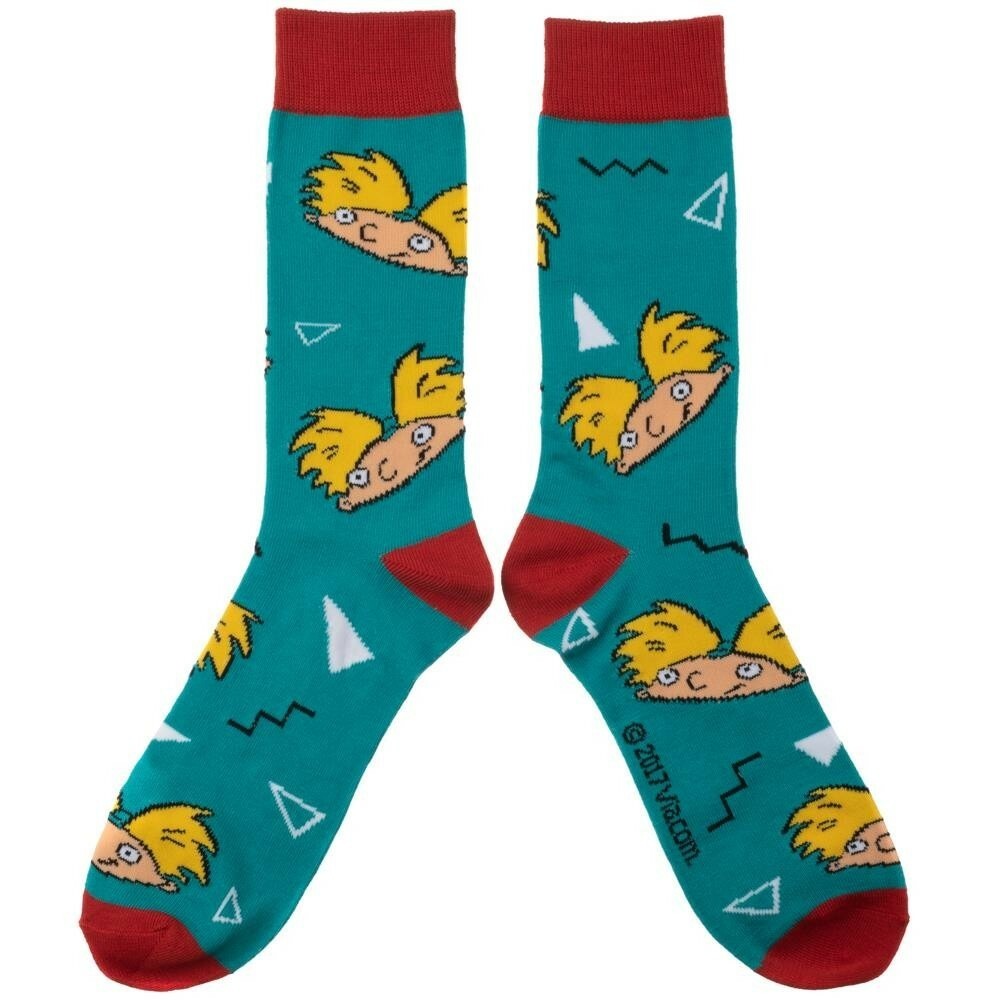 Hey Arnold Nickelodeon Crew Socks Mens Adult 1 Pair 10-13 Casual Tube Gift 90s